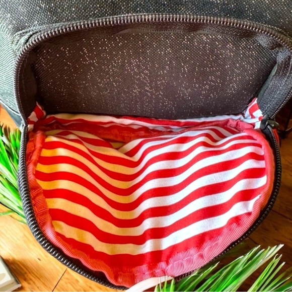 SANRIO KUROMI 2008 Black & Red Backpack Book Bag w/ Red & White Striped Lining - Picture 7 of 15